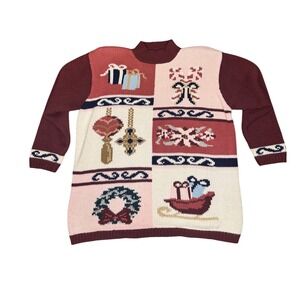 Karen Scott II Ugly Christmas Sweater Tunic Pullover Holiday Knit 1X‎
